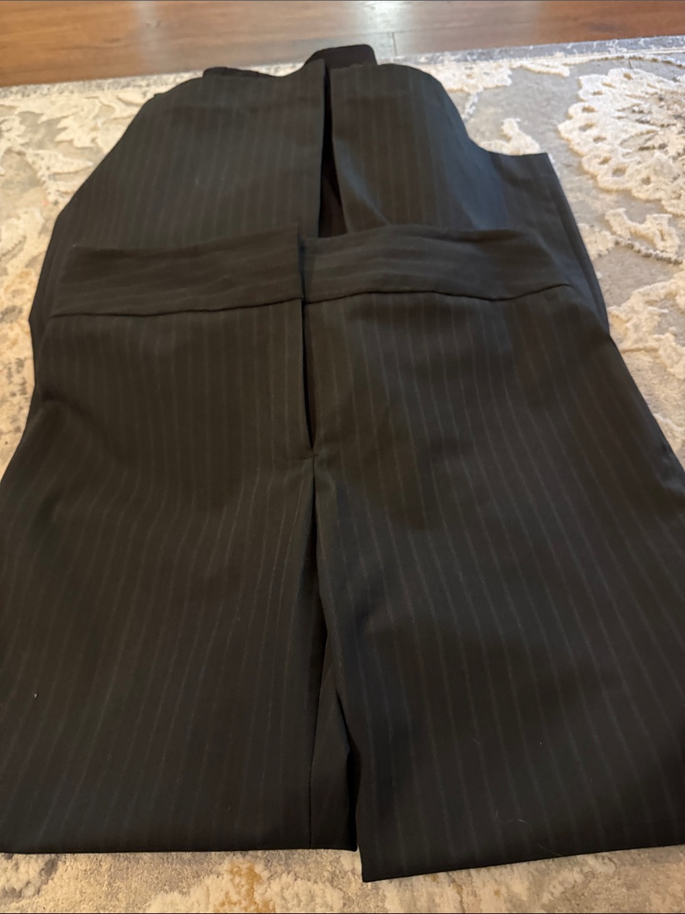 ANTONIO MELANI Black Pinstripe Dress Trousers